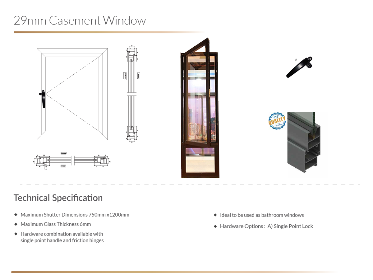 29MM CASEMENT WINDOW 1 Doors & Windows