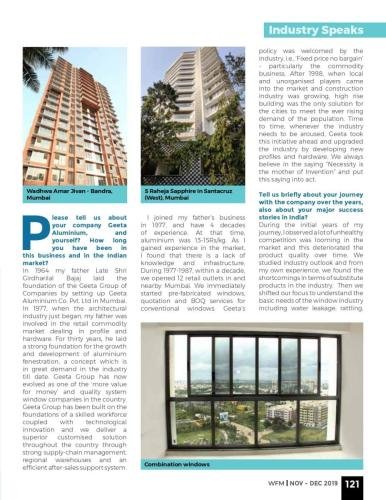 Industry Speaks KGB Sir Interview Window Facade Magazine Nov Dec19 page 0002 Press Media / Events